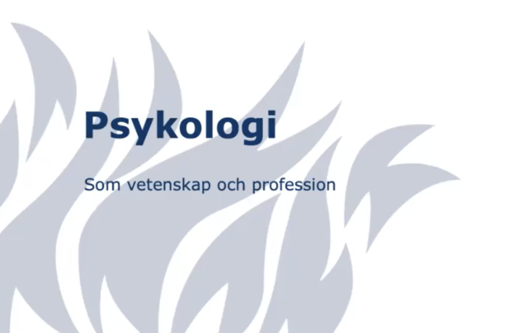 PowerPoint-bild "Psykologi som vetenskap och profession".